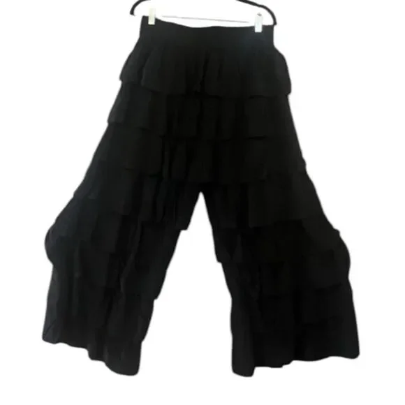 Black Ruffle Pants M/L NWT - Picture 3 of 3